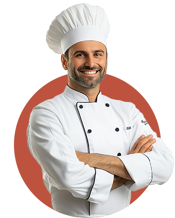 Man in bakkersuniform als profiel voor de bakkerijafdeling van MDH Foodservice
